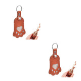 Pet Keepsake Keychain in Brown PU, Stylish Paw Design for Everyday Use