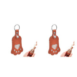 Pet Keepsake Keychain in Brown PU, Stylish Paw Design for Everyday Use