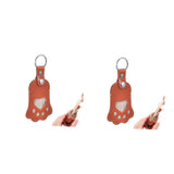 Pet Keepsake Keychain in Brown PU, Stylish Paw Design for Everyday Use