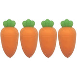 Funny Carrot Wine Bottle Stoppers - Orange, Premium Silicone for Use (4Pcs)