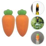 Funny Carrot Wine Bottle Stoppers - Orange, Premium Silicone for Use (4Pcs)
