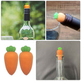 Funny Carrot Wine Bottle Stoppers - Orange, Premium Silicone for Use (4Pcs)