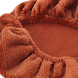 2Pcs Machine Washable Toilet Lid Cover Coffee Color Soft Plush Bathroom Protector