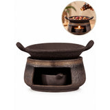 Cedar and Zen Herb Burner,Ceramic Aromatherapy Stove Essential Oil Burner,Cedar and Zen Incense B-urner Kit for Home Office, Tea Light Candle Holders Teapot Warmer for Meditation,Relaxation