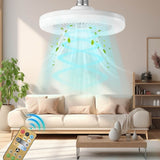 E27 Ceiling Fan with Lights, Remote Control, Dimmable LED Lighting, Quiet High-Performance Motor, Enclosed Modern Ceiling Fan for Comfortable Living