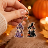 Halloween Vacation 24‑Piece 2D Flat Acrylic Advent Countdown Blind Box, 21 Regular & 3 Hidden Rare Ghost Pendant Ornaments, Halloween Surprise Gift Set