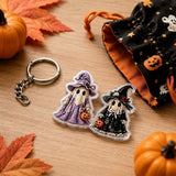 Halloween Vacation 24‑Piece 2D Flat Acrylic Advent Countdown Blind Box, 21 Regular & 3 Hidden Rare Ghost Pendant Ornaments, Halloween Surprise Gift Set
