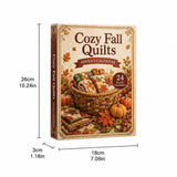 Fall Quilt Advent Calendar, 2D Acrylic Patchwork Ornament Set, Autumn Cozy Countdown Gift for Quilting Sewing Lovers