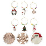 18-Piece Alloy Christmas Wine Glass Set, Festive Party Drink Charms Decoration