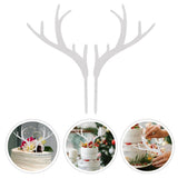 Plated Silver Acrylic Deer Antler Cake Decor, Christmas Themed Cake Ornament for Festive Use