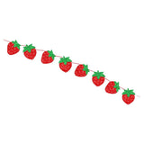 Strawberry Fruit Theme Birthday Party Decorations Banner in Red for Kids Celebrations and Festive Events