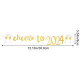 Year Decorations New Years Eve Banner Golden Paper 1 Set