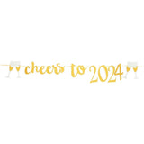 Year Decorations New Years Eve Banner Golden Paper 1 Set