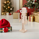 Wood Nutcracker Unpainted for Home and Office Decorative Use, 1 Pack