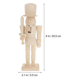 Wood Nutcracker Unpainted for Home and Office Decorative Use, 1 Pack