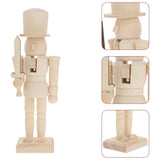 Wood Nutcracker Unpainted for Home and Office Decorative Use, 1 Pack