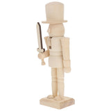 Wood Nutcracker Unpainted for Home and Office Decorative Use, 1 Pack