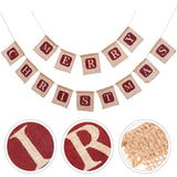 Christmas Party  Banner Brown Linen Hanging Decoration