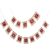 Christmas Party  Banner Brown Linen Hanging Decoration
