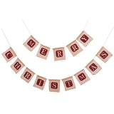 Christmas Party  Banner Brown Linen Hanging Decoration