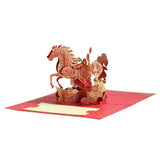 Happy Chinese New Year Cards 2026 Year of The Horse 3D Pop Up Card with Envelope, Festival Greeting Cards Mixed Birthday and Holiday Cards