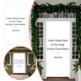 Custom Door Cover Entryway with Adjustable Design for Home and Holiday Festive, Garden Flags for All Seasons with Stand and Banner Frame