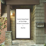 Custom Door Cover Entryway with Adjustable Design for Home and Holiday Festive, Garden Flags for All Seasons with Stand and Banner Frame