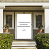 Custom Door Cover Entryway with Adjustable Design for Home and Holiday Festive, Garden Flags for All Seasons with Stand and Banner Frame