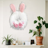 Bunny With Long Ears Hanging Prop For Themed Party White Winter Door for outside Indoor Christmas Winter Door Signs Christmas Real for Kitchen Summer Door