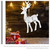 4-Piece Small Clear Acrylic Reindeer Figurine Set, Holiday Christmas Decor for Home, Office, Tabletop Ornament