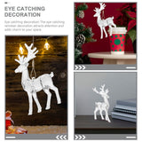 4-Piece Small Clear Acrylic Reindeer Figurine Set, Holiday Christmas Decor for Home, Office, Tabletop Ornament