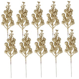 10 Pcs Artificial Christmas Berry Stems in for Holiday Tree and Wreath Decoration