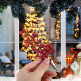 6-Pack Red Glitter Berry Stems for Christmas, Wedding, Holiday, Party Decorations and Festive Seasonal Home Decor