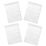 White Reusable Cloth Drawstring Pouches for Party Favors, Bags, Packaging, and Storage Solutions