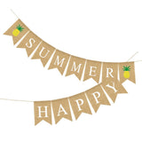 Khaki Linen Dovetail Banner Hawaii Gar for Decoration Reusable