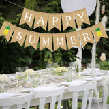 Khaki Linen Dovetail Banner Hawaii Gar for Decoration Reusable