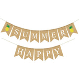 Khaki Linen Dovetail Banner Hawaii Gar for Decoration Reusable