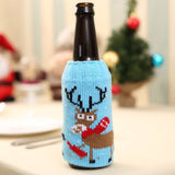 Decorative Beer Bottle Bags Xmas Design for Holiday Parties 4Pcs