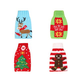 Decorative Beer Bottle Bags Xmas Design for Holiday Parties 4Pcs