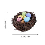 Artificial Bird Nest with Simulation Eggs for Easter Decor 2Pcs