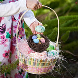 Artificial Bird Nest with Simulation Eggs for Easter Decor 2Pcs