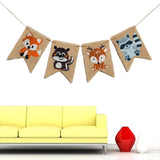 Forest Animal  Pull Flag Banner for Birthday Party Decor