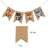 Forest Animal  Pull Flag Banner for Birthday Party Decor