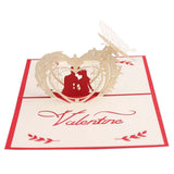 1Pack Foldable Rectangular Greeting Cards with 3D Up Design Paper for Couples Anniversary 6x4In