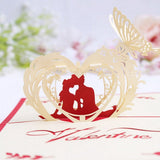1Pack Foldable Rectangular Greeting Cards with 3D Up Design Paper for Couples Anniversary 6x4In