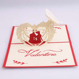 1Pack Foldable Rectangular Greeting Cards with 3D Up Design Paper for Couples Anniversary 6x4In
