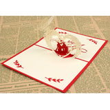 1Pack Foldable Rectangular Greeting Cards with 3D Up Design Paper for Couples Anniversary 6x4In