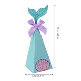 10pcs Mermaid Theme Conical Candy Favor Boxes Paper Party Packaging