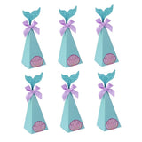 10pcs Mermaid Theme Conical Candy Favor Boxes Paper Party Packaging