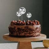 Shiny Silver Ball Cake Decorations for Party and Celebration Cakes 108Pcs